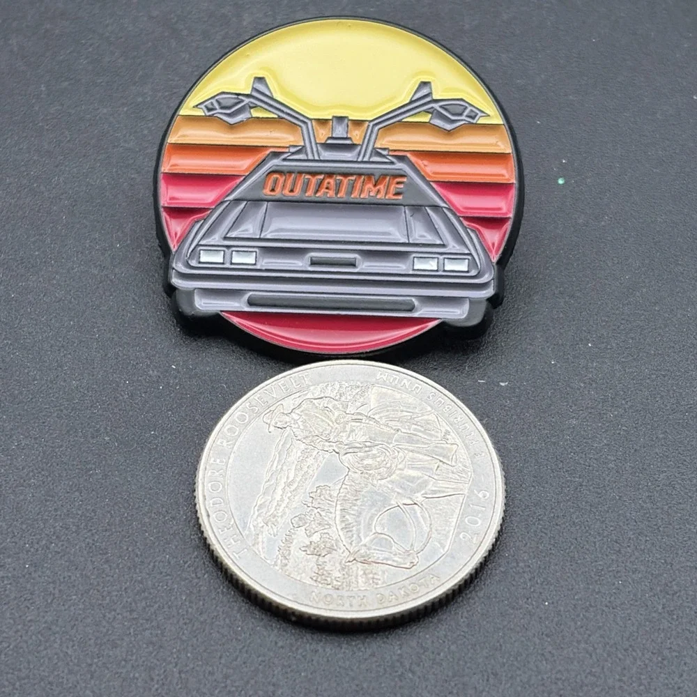 Back To The Future Delorean‎ Outatime Sunset Vibes Lapel Hat Pin